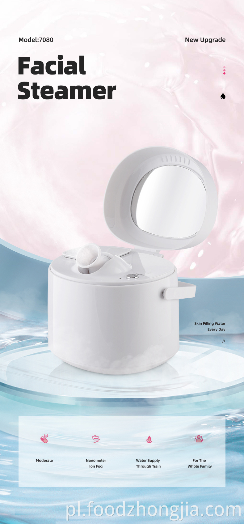 Gorąca mgła na twarz Spa Hot Ionic Mist Sprayer Ionic Spray Nano Portable Faial Parower